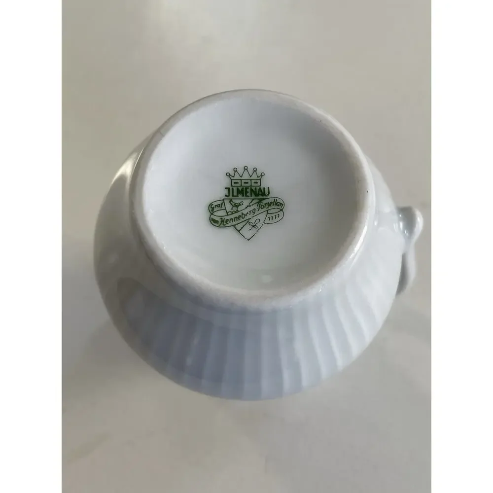 JlMenau Graf Von Henneberg 1777 White Floral Porcelain 3 Piece Demitasse/Tea Set